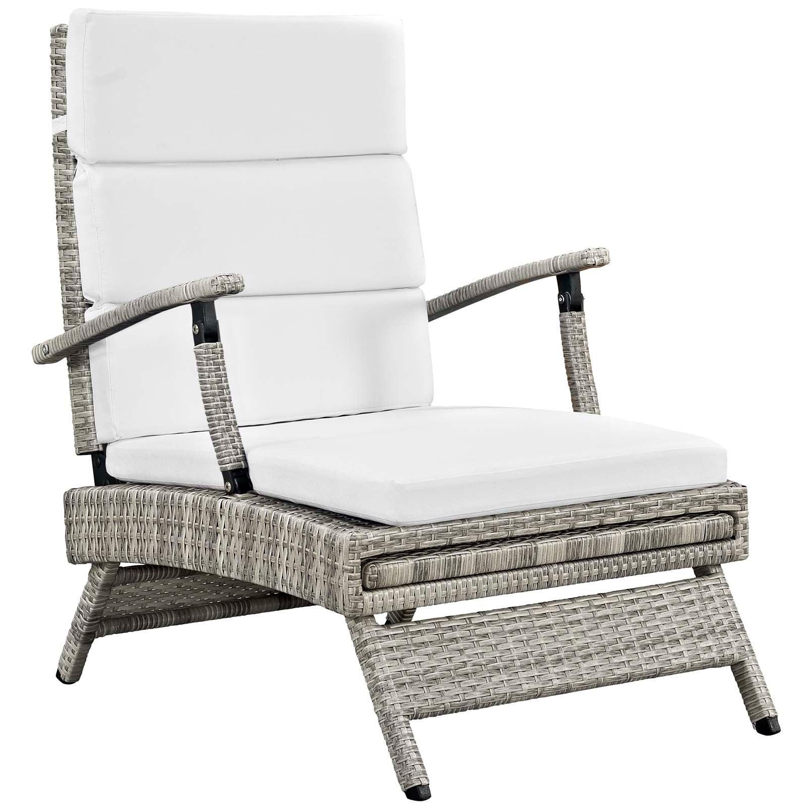 Modway Envisage Chaise Outdoor Patio Wicker Rattan Lounge Chair FredCo