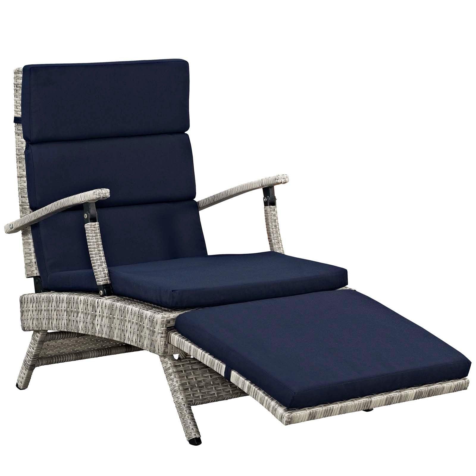 Modway Envisage Chaise Outdoor Patio Wicker Rattan Lounge Chair FredCo
