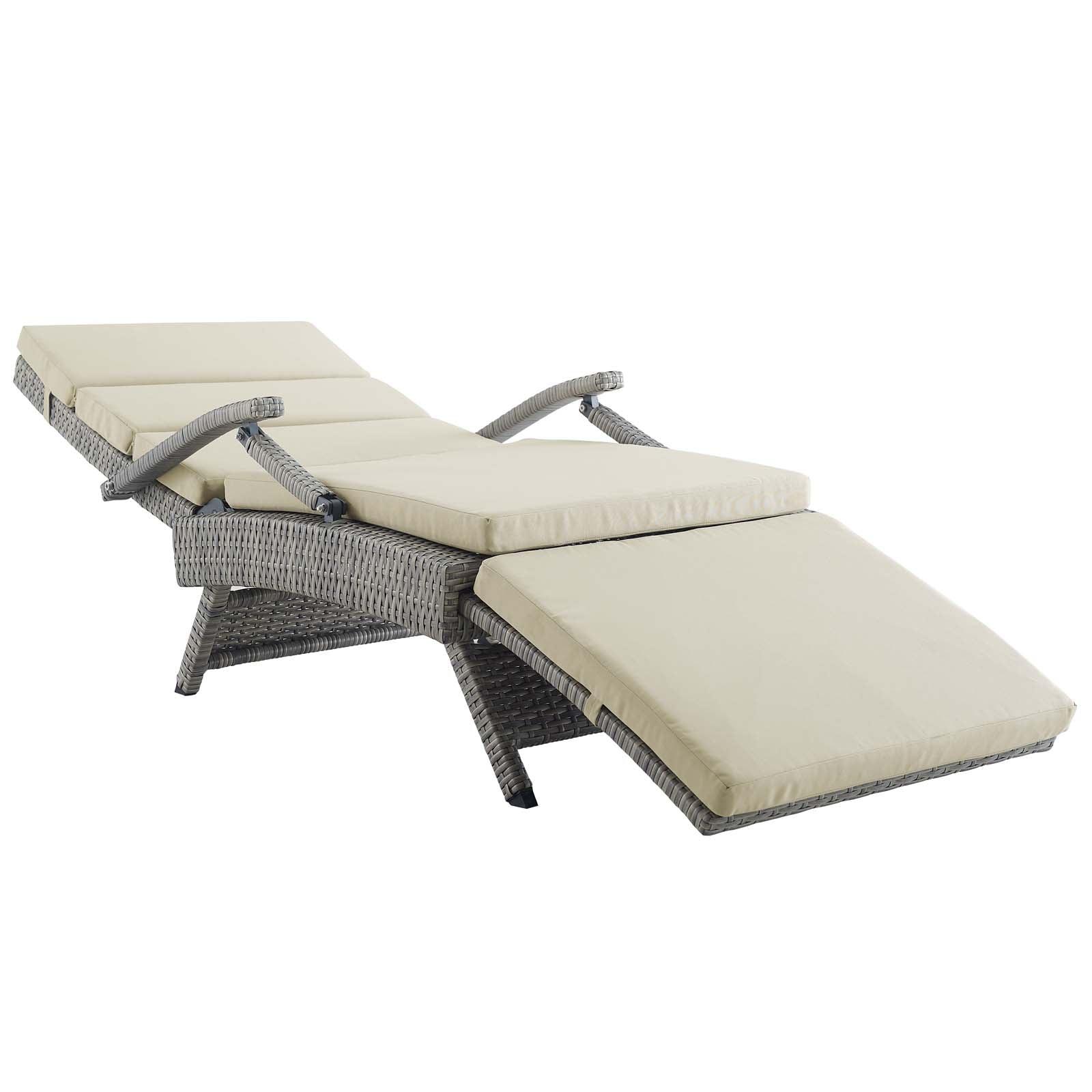Modway Envisage Chaise Outdoor Patio Wicker Rattan Lounge Chair FredCo