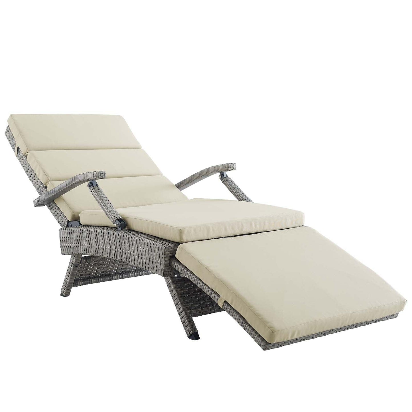 Modway Envisage Chaise Outdoor Patio Wicker Rattan Lounge Chair FredCo