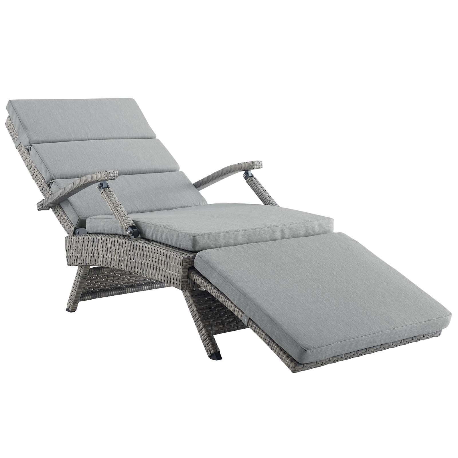 Modway Envisage Chaise Outdoor Patio Wicker Rattan Lounge Chair FredCo