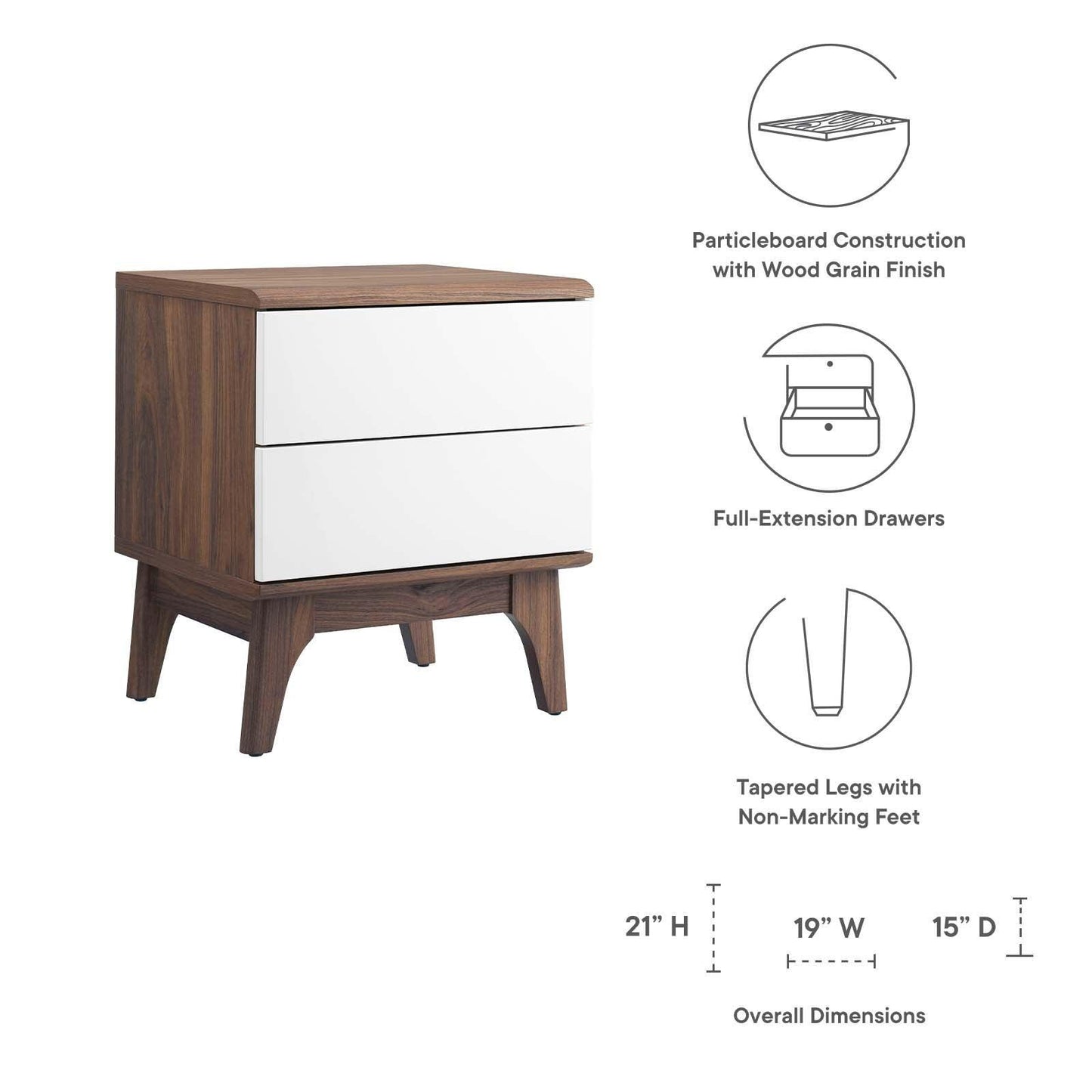 Modway Envision 2-Drawer Nightstand FredCo