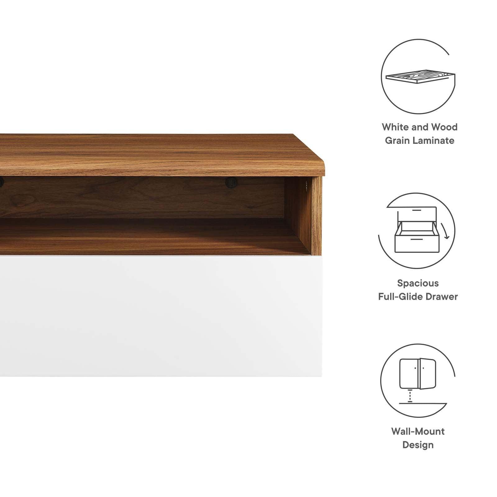 Modway Envision Wall Mount Nightstand FredCo