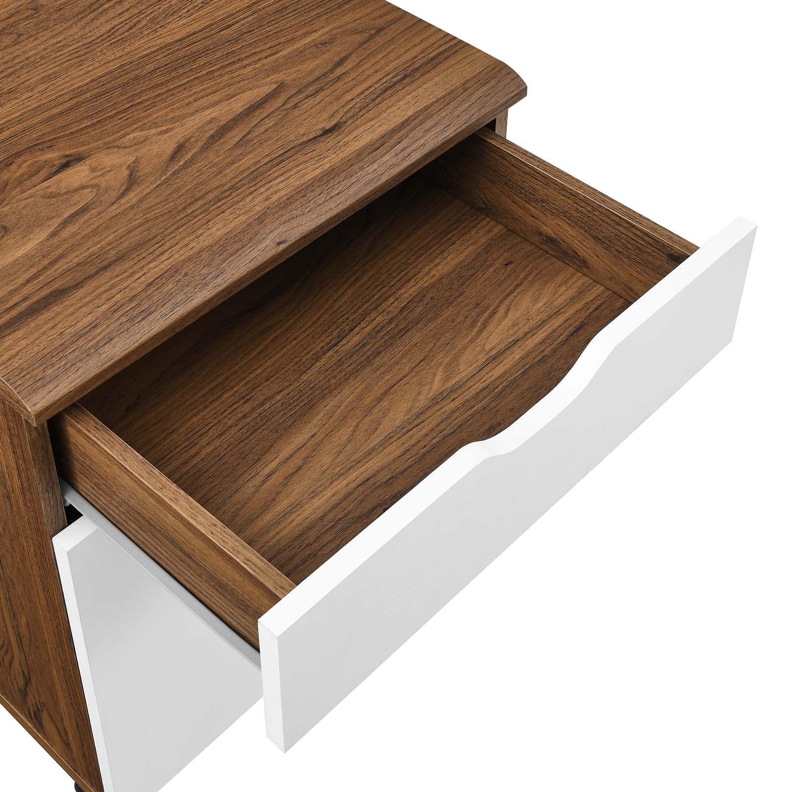 Modway Envision Wood Desk and File Cabinet Set FredCo