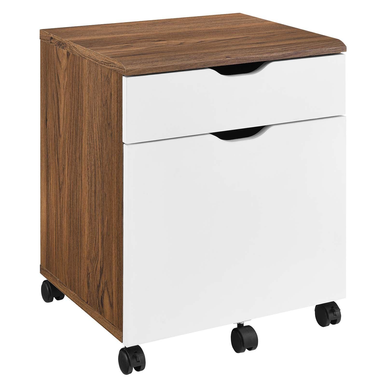 Modway Envision Wood Desk and File Cabinet Set FredCo