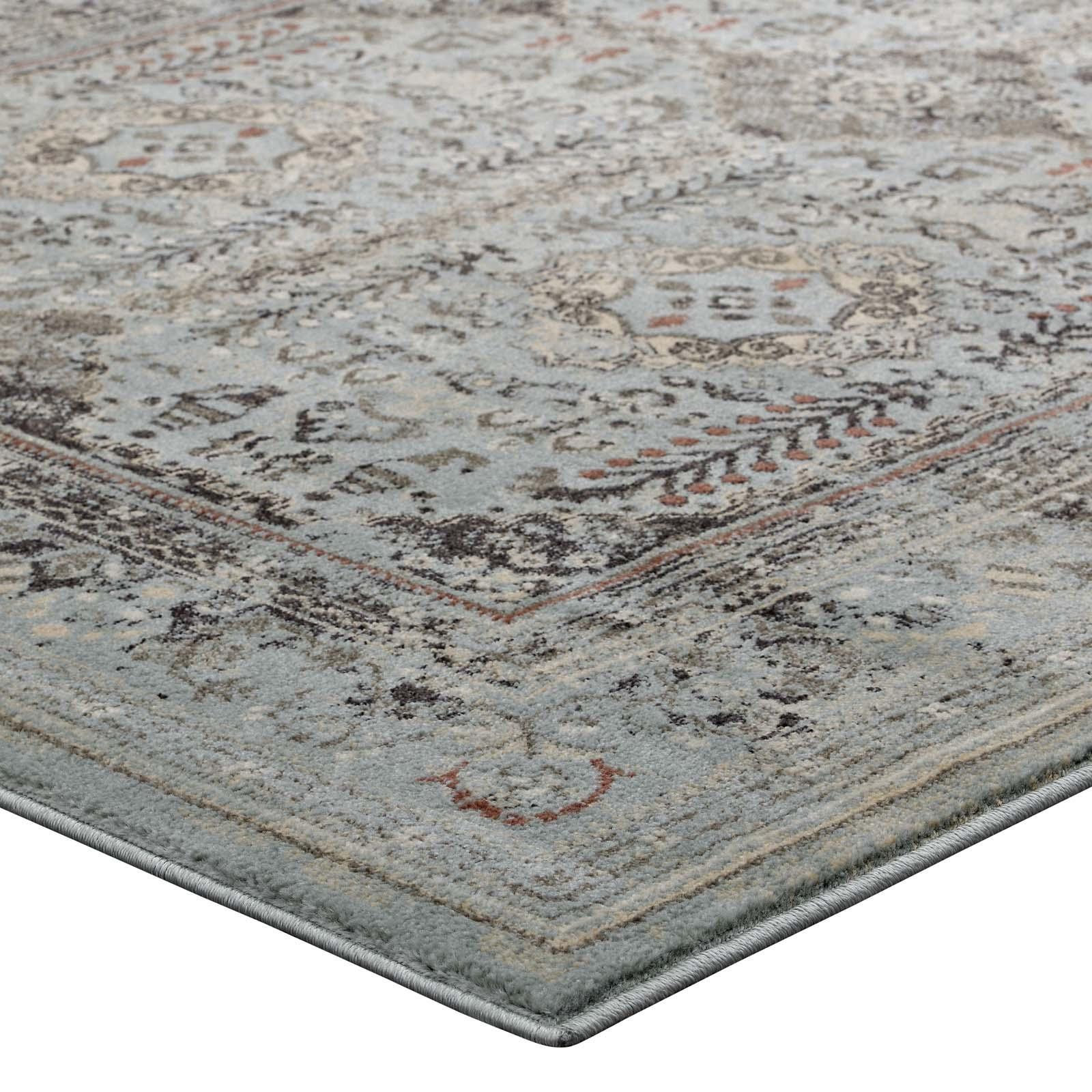 Modway Enye Distressed Vintage Floral Lattice Area Rug FredCo