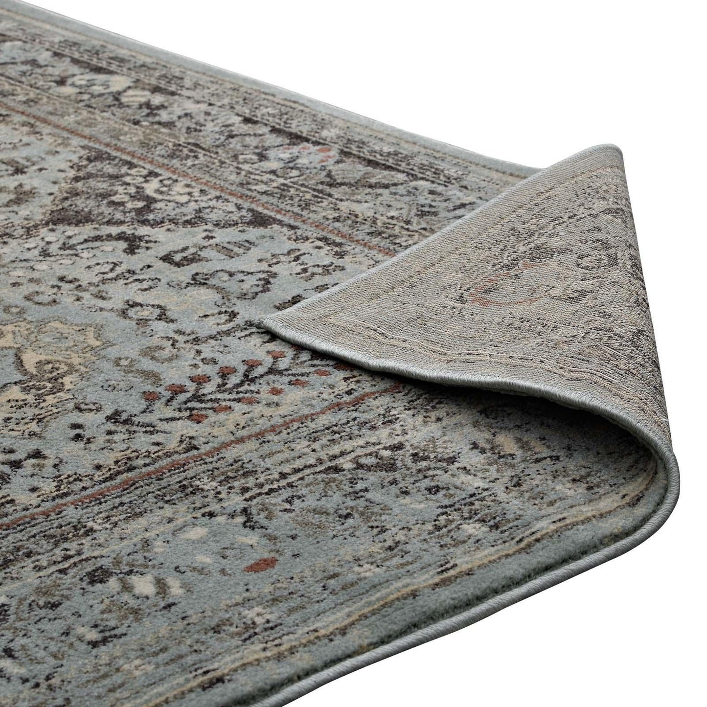 Modway Enye Distressed Vintage Floral Lattice Area Rug FredCo