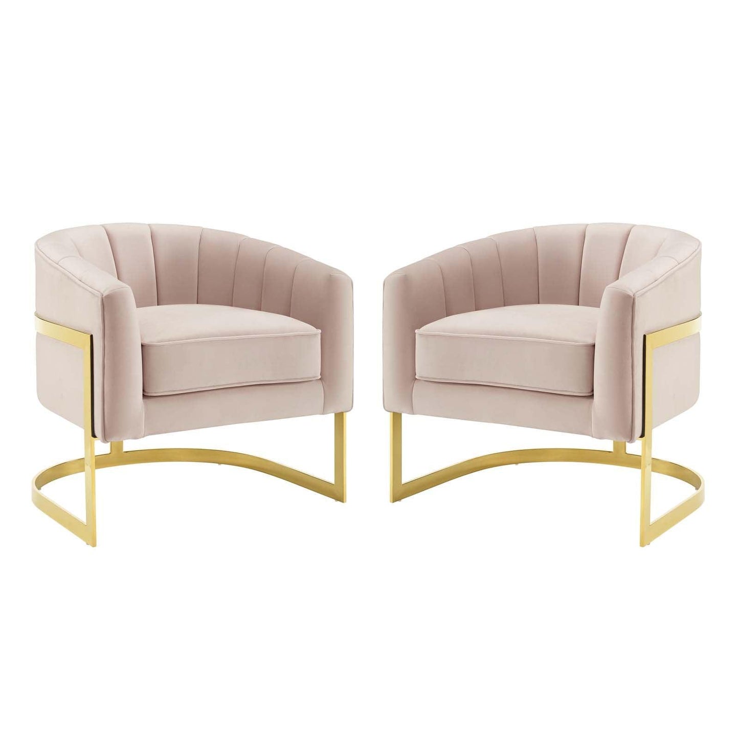 Modway Esteem Accent Armchair Performance Velvet Set of 2 FredCo