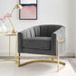 Modway Esteem Vertical Channel Tufted Performance Velvet Accent Armchair FredCo
