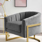 Modway Esteem Vertical Channel Tufted Performance Velvet Accent Armchair FredCo