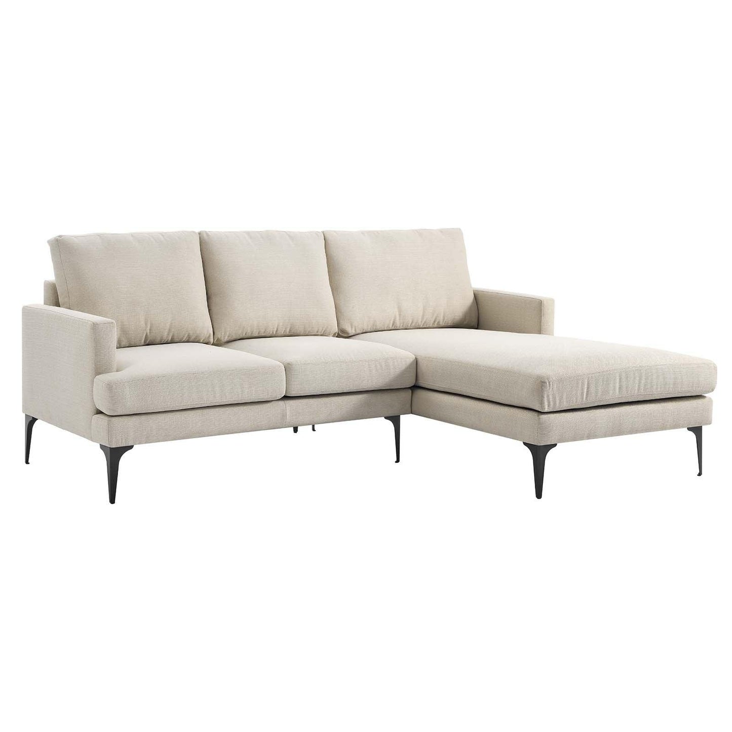 Modway Evermore Right-Facing Upholstered Fabric Sectional Sofa FredCo
