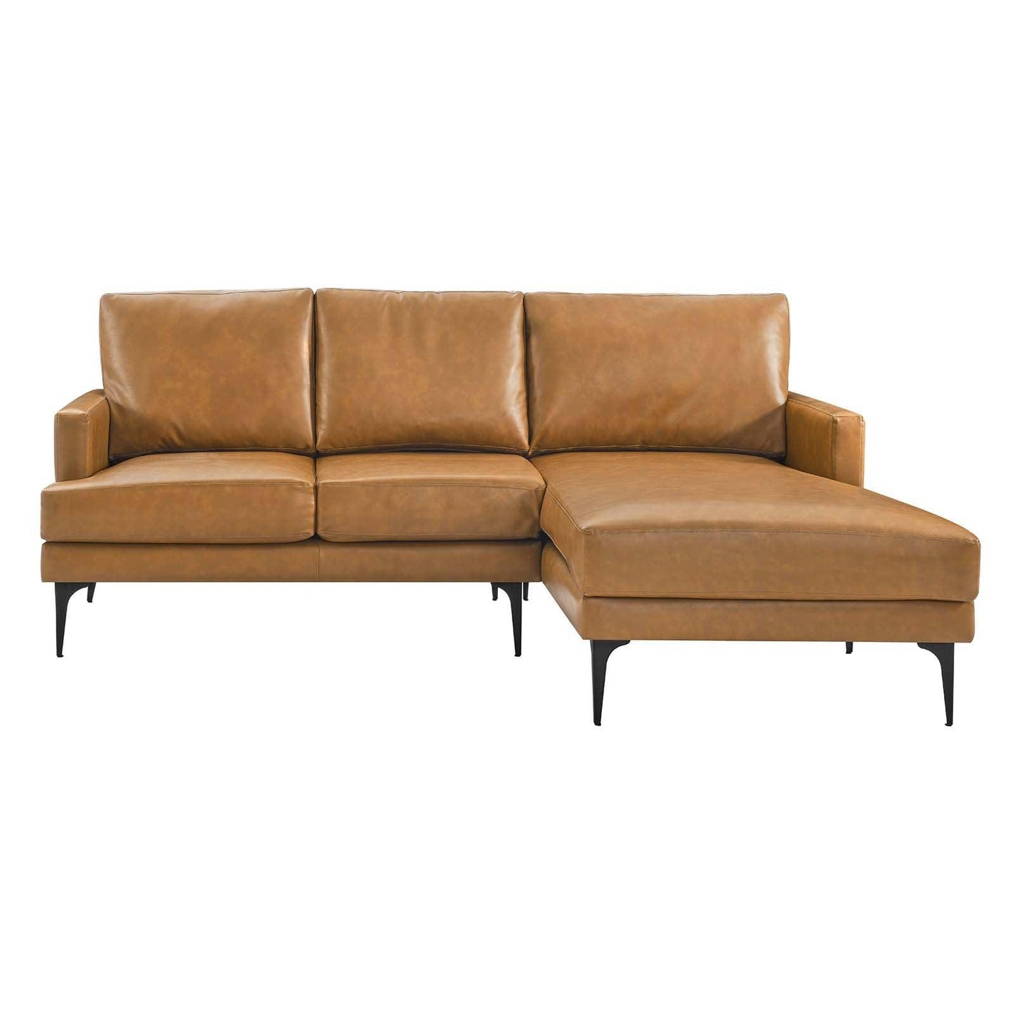 Modway Evermore Right-Facing Vegan Leather Sectional Sofa FredCo