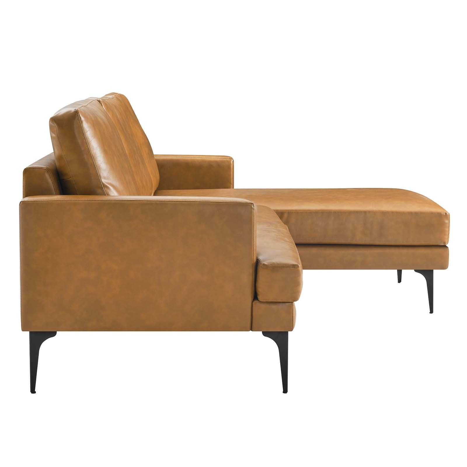 Modway Evermore Right-Facing Vegan Leather Sectional Sofa FredCo