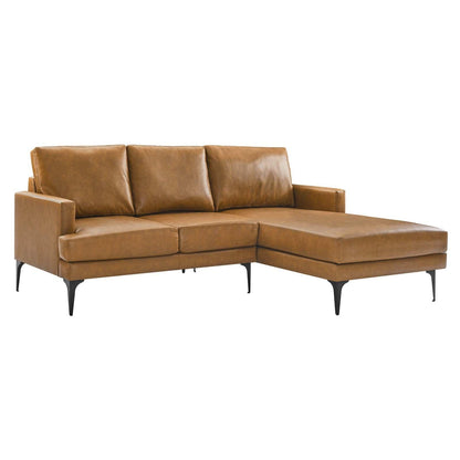 Modway Evermore Right-Facing Vegan Leather Sectional Sofa FredCo