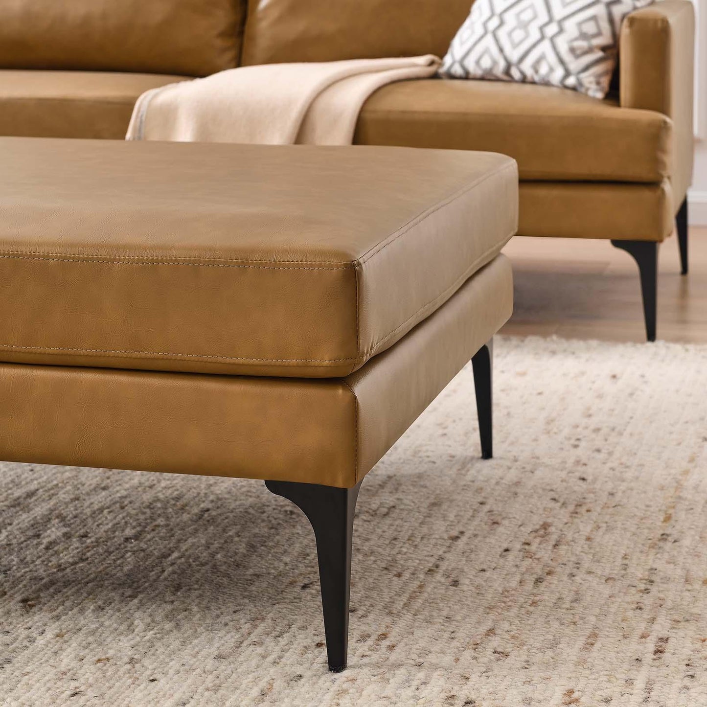 Modway Evermore Vegan Leather Ottoman FredCo