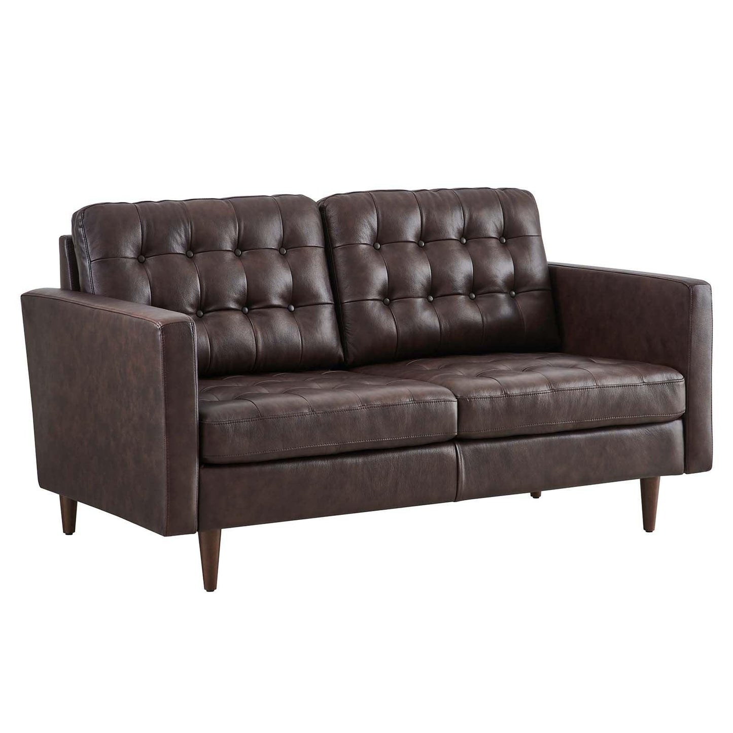 Modway Exalt Tufted Vegan Leather Loveseat FredCo