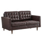 Modway Exalt Tufted Vegan Leather Loveseat FredCo