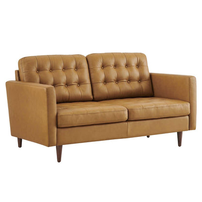 Modway Exalt Tufted Vegan Leather Loveseat FredCo