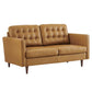 Modway Exalt Tufted Vegan Leather Loveseat FredCo