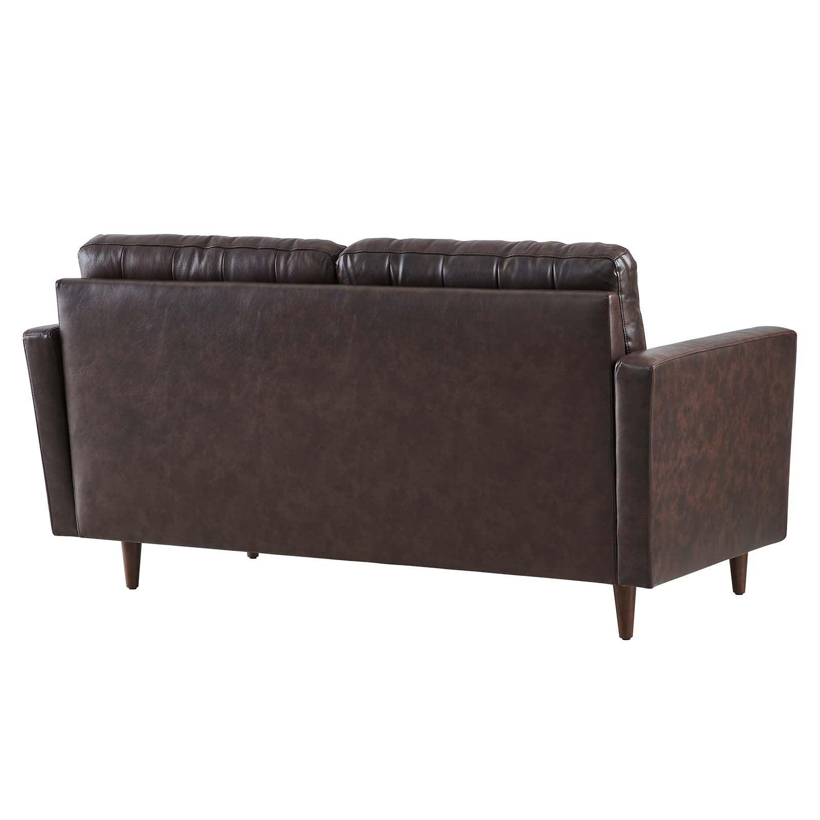 Modway Exalt Tufted Vegan Leather Loveseat FredCo