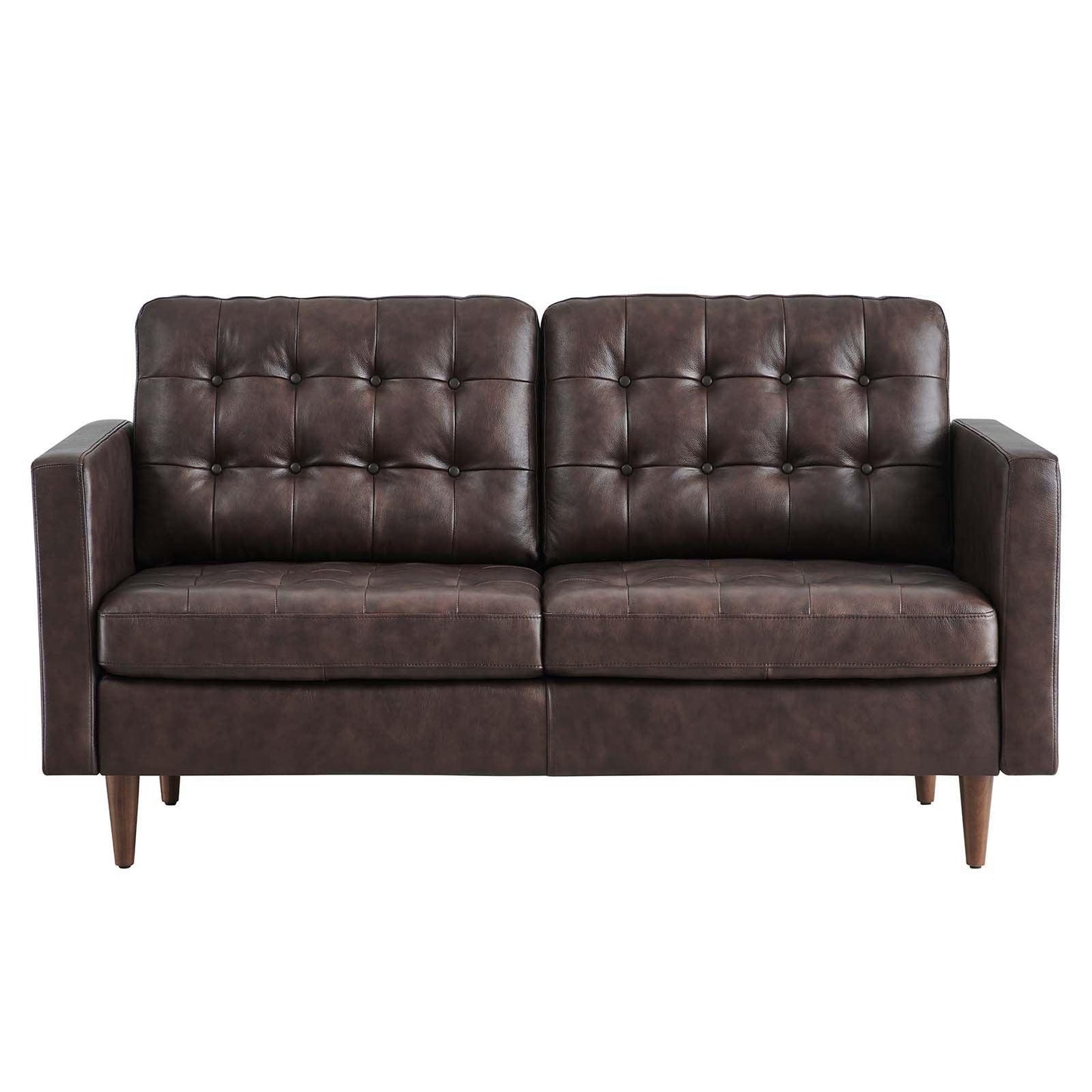 Modway Exalt Tufted Vegan Leather Loveseat FredCo