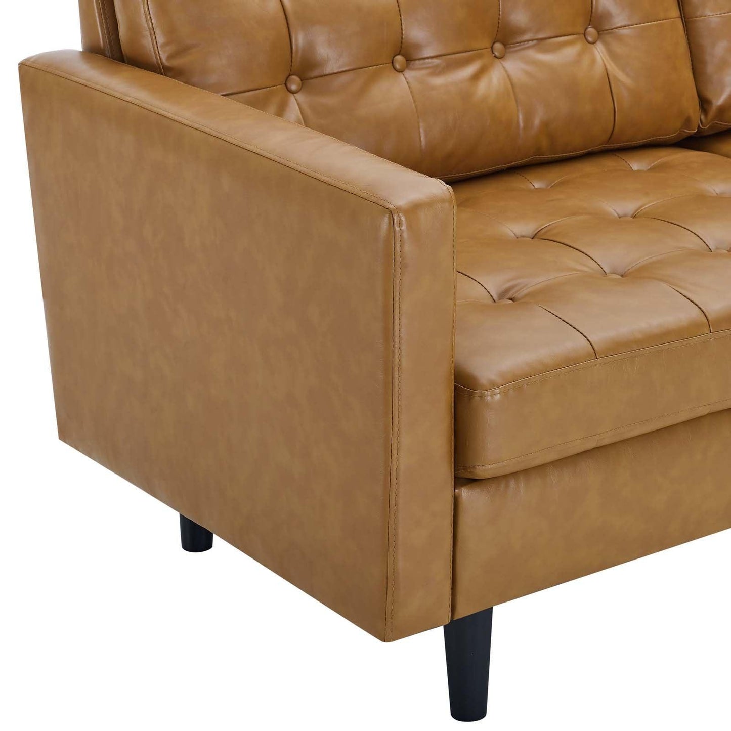 Modway Exalt Tufted Vegan Leather Sofa FredCo