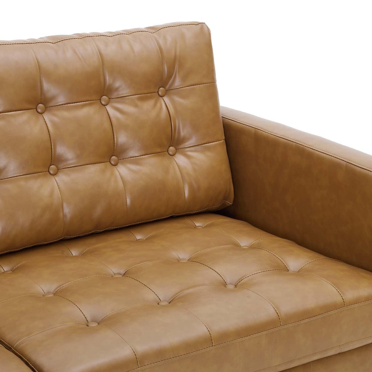 Modway Exalt Tufted Vegan Leather Sofa FredCo