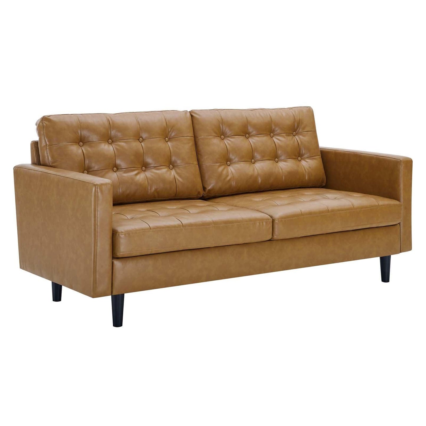 Modway Exalt Tufted Vegan Leather Sofa FredCo