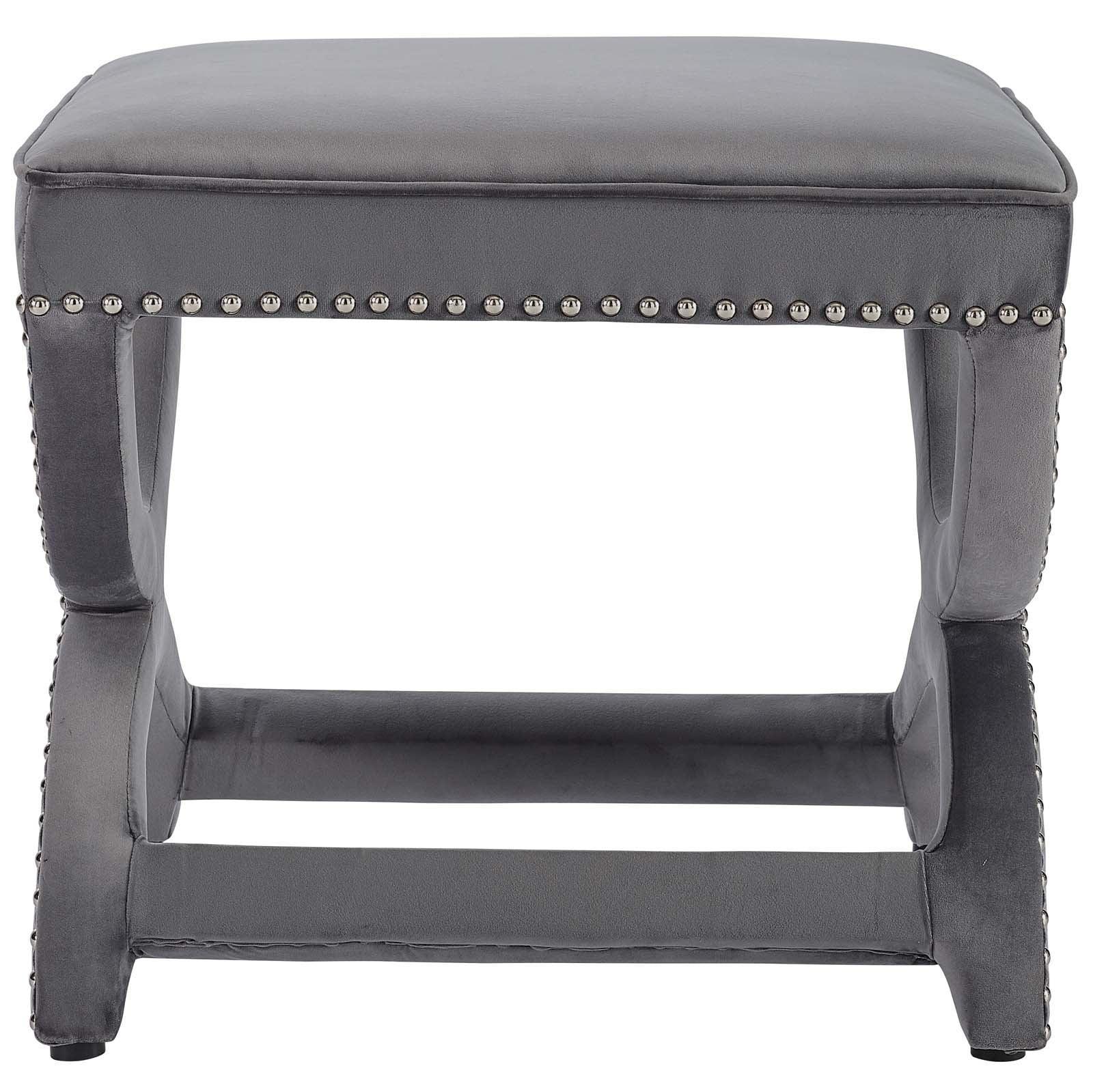 Modway Expound Upholstered Nailhead Trim Performance Velvet Ottoman FredCo