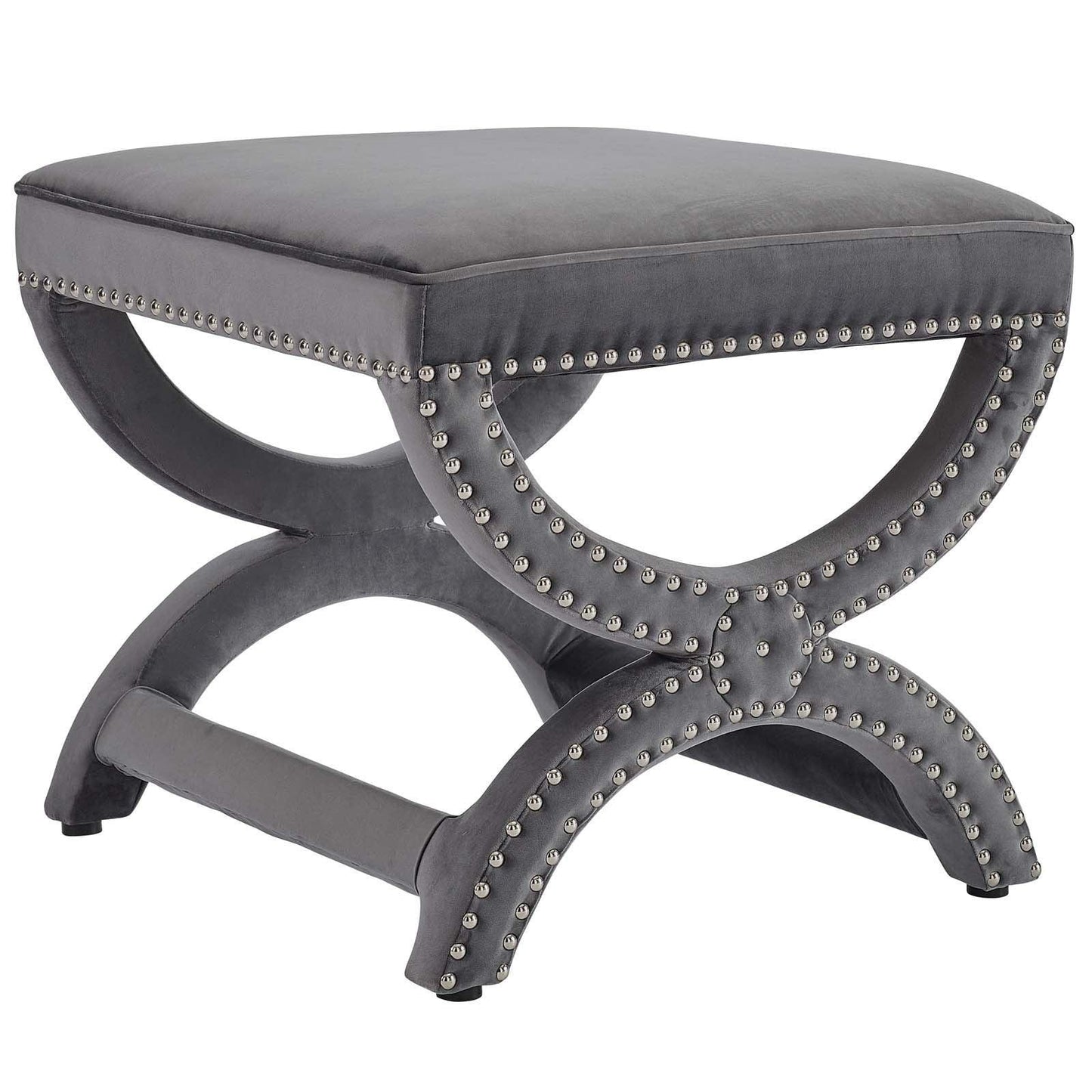 Modway Expound Upholstered Nailhead Trim Performance Velvet Ottoman FredCo