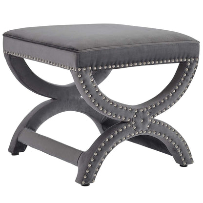 Modway Expound Upholstered Nailhead Trim Performance Velvet Ottoman FredCo