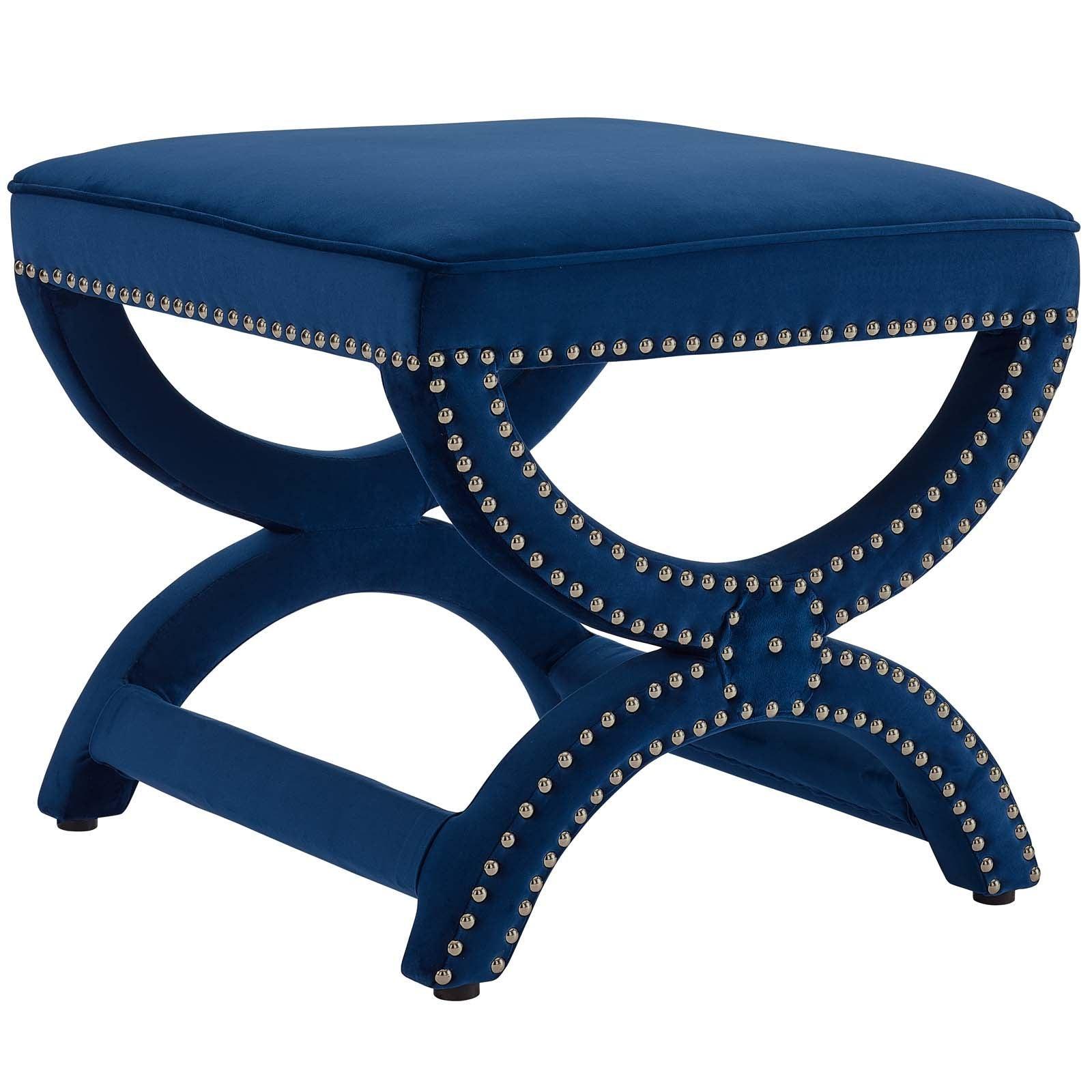 Modway Expound Upholstered Nailhead Trim Performance Velvet Ottoman FredCo