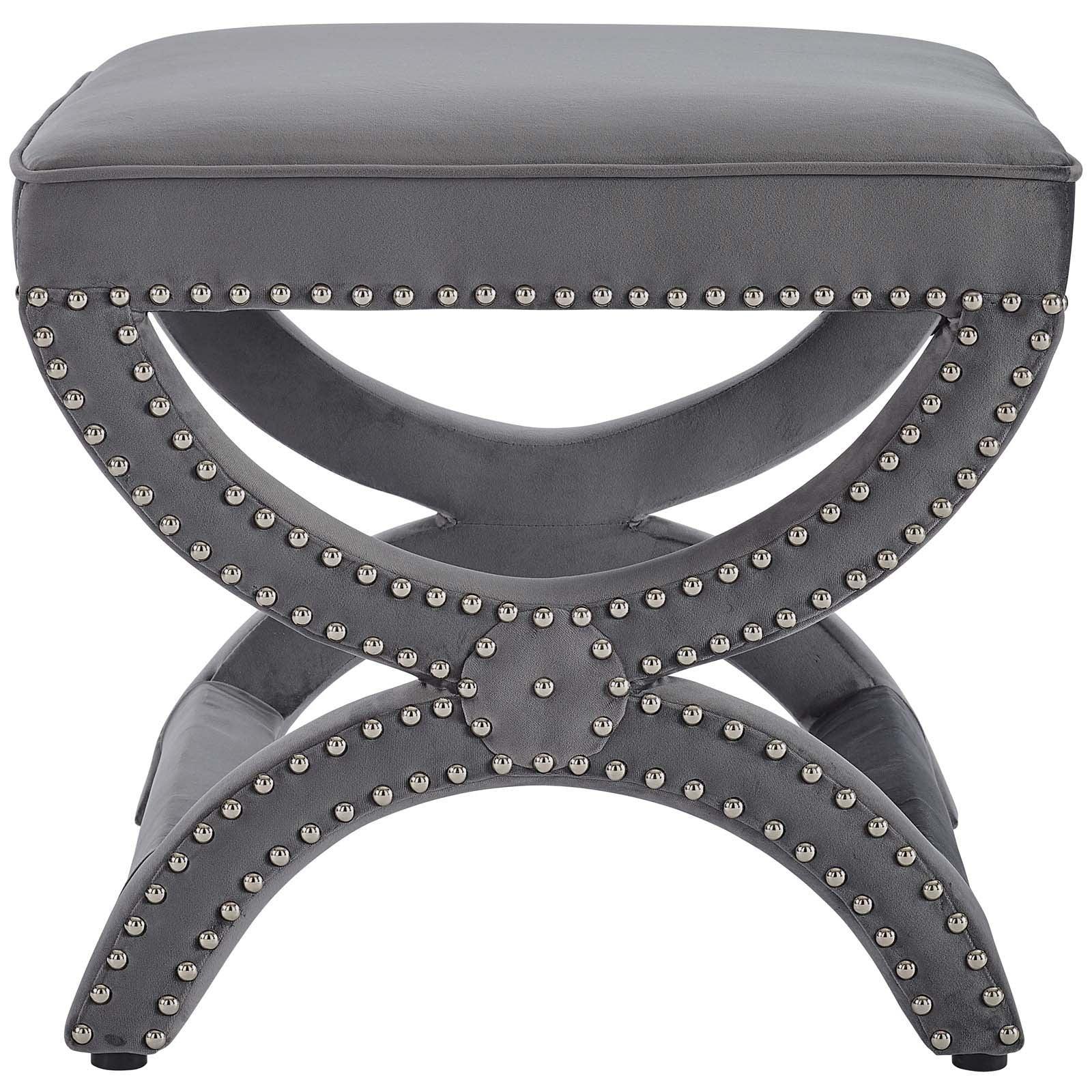 Modway Expound Upholstered Nailhead Trim Performance Velvet Ottoman FredCo