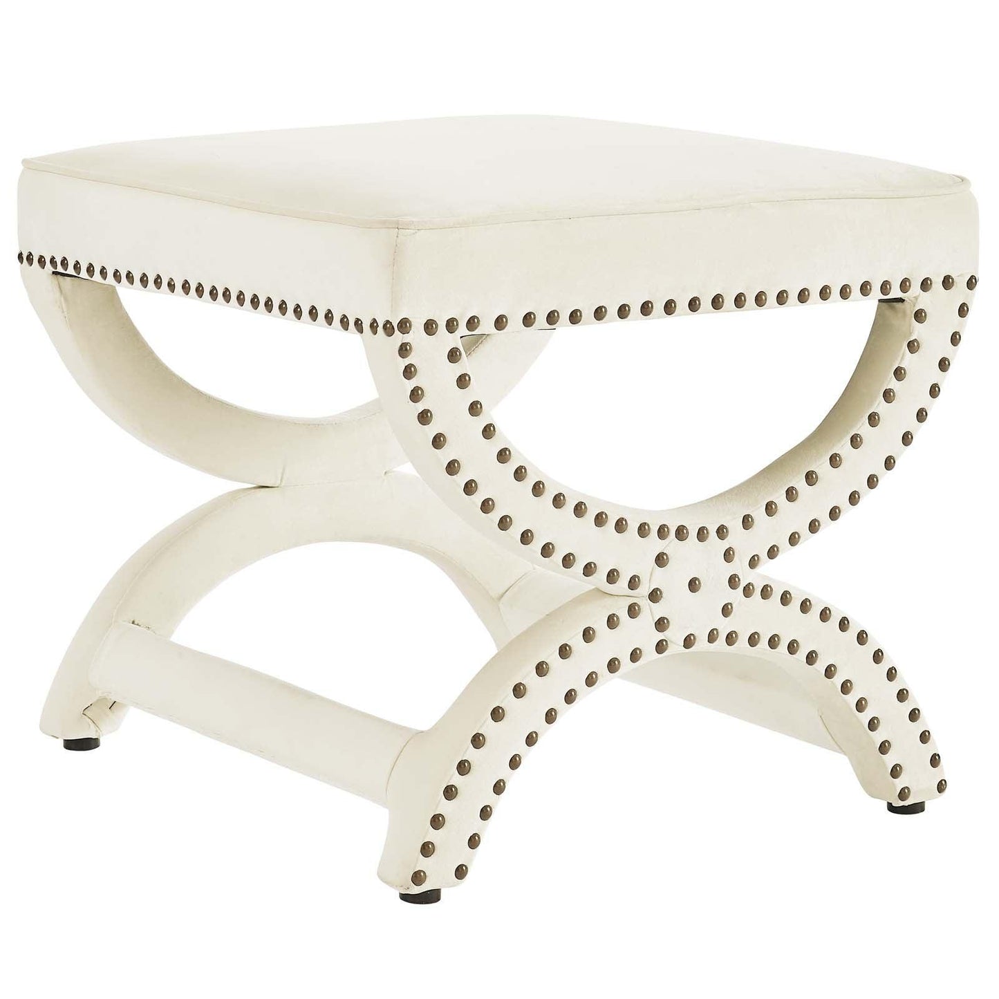 Modway Expound Upholstered Nailhead Trim Performance Velvet Ottoman FredCo