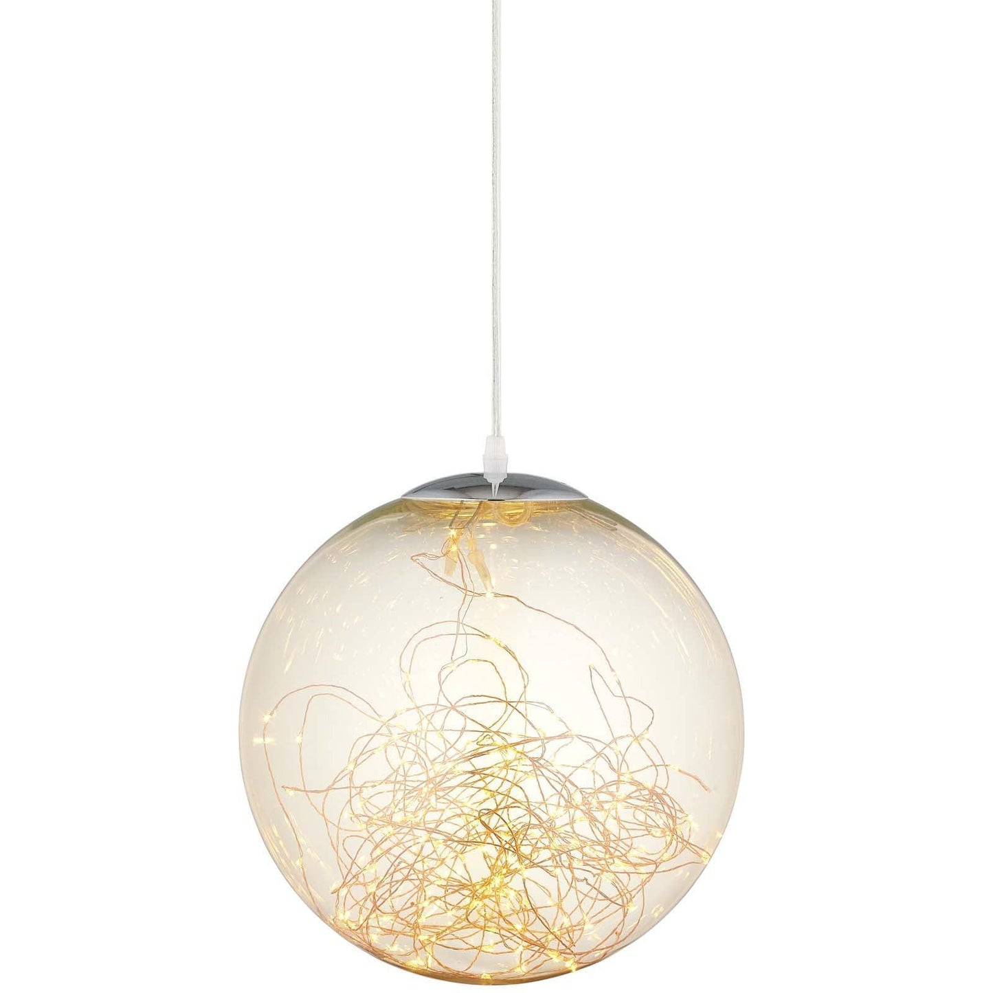 Modway Fairy 8" Amber Glass Globe Ceiling Light Pendant Chandelier FredCo