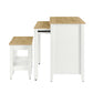 Modway Farmstead 3-Piece Kitchen Island and Stool Set FredCo