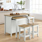 Modway Farmstead 3-Piece Kitchen Island and Stool Set FredCo