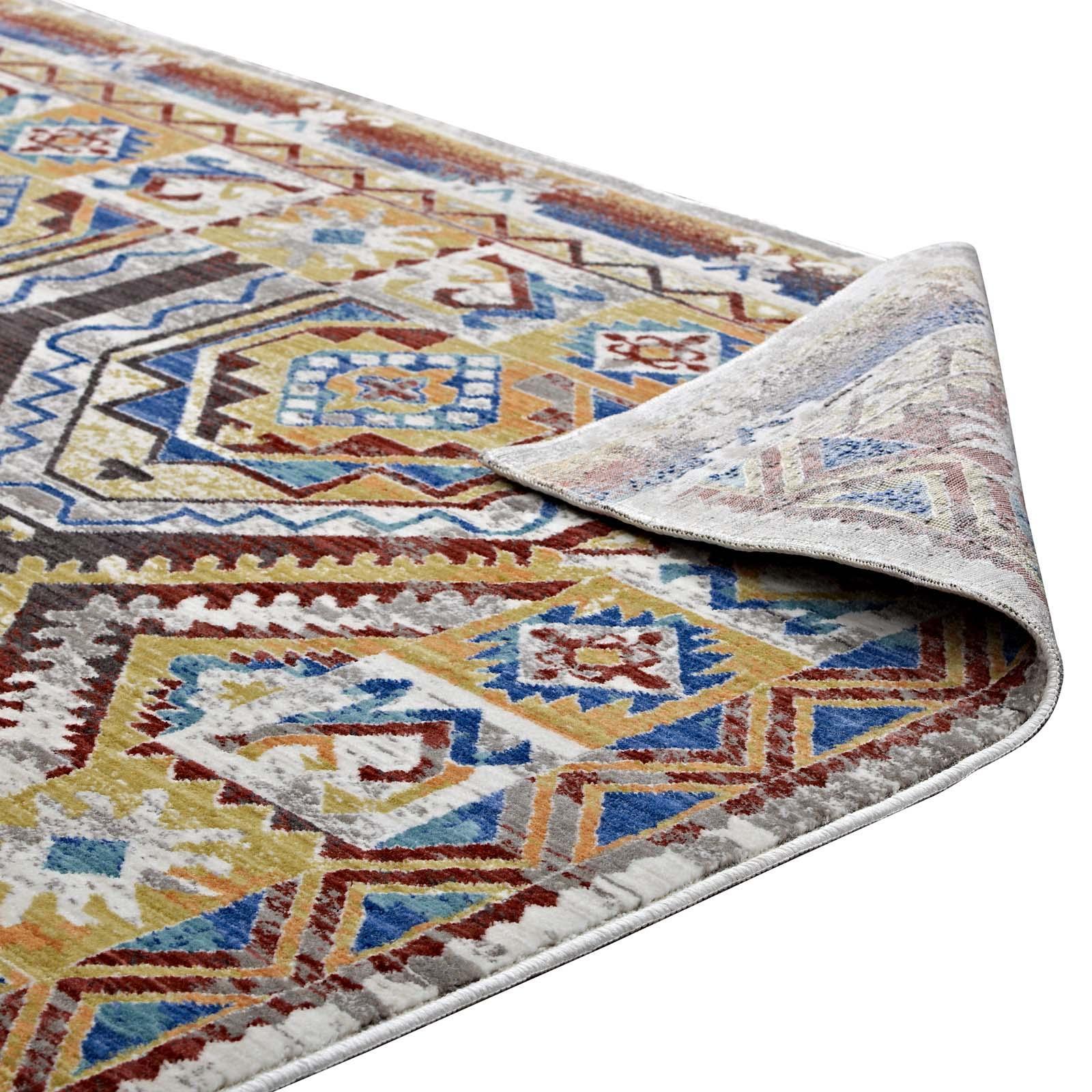 Modway Florita Distressed Southwestern Aztec Area Rug FredCo
