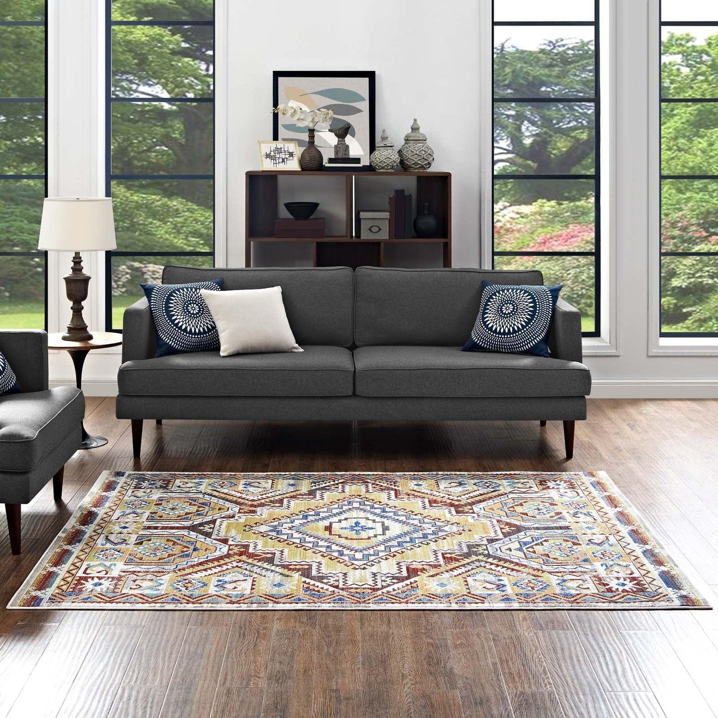 Modway Florita Distressed Southwestern Aztec Area Rug FredCo