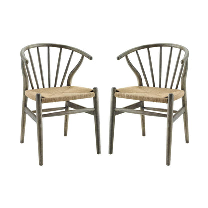 Modway Flourish Spindle Wood Dining Side Chair Set of 2 FredCo