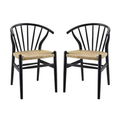 Modway Flourish Spindle Wood Dining Side Chair Set of 2 FredCo
