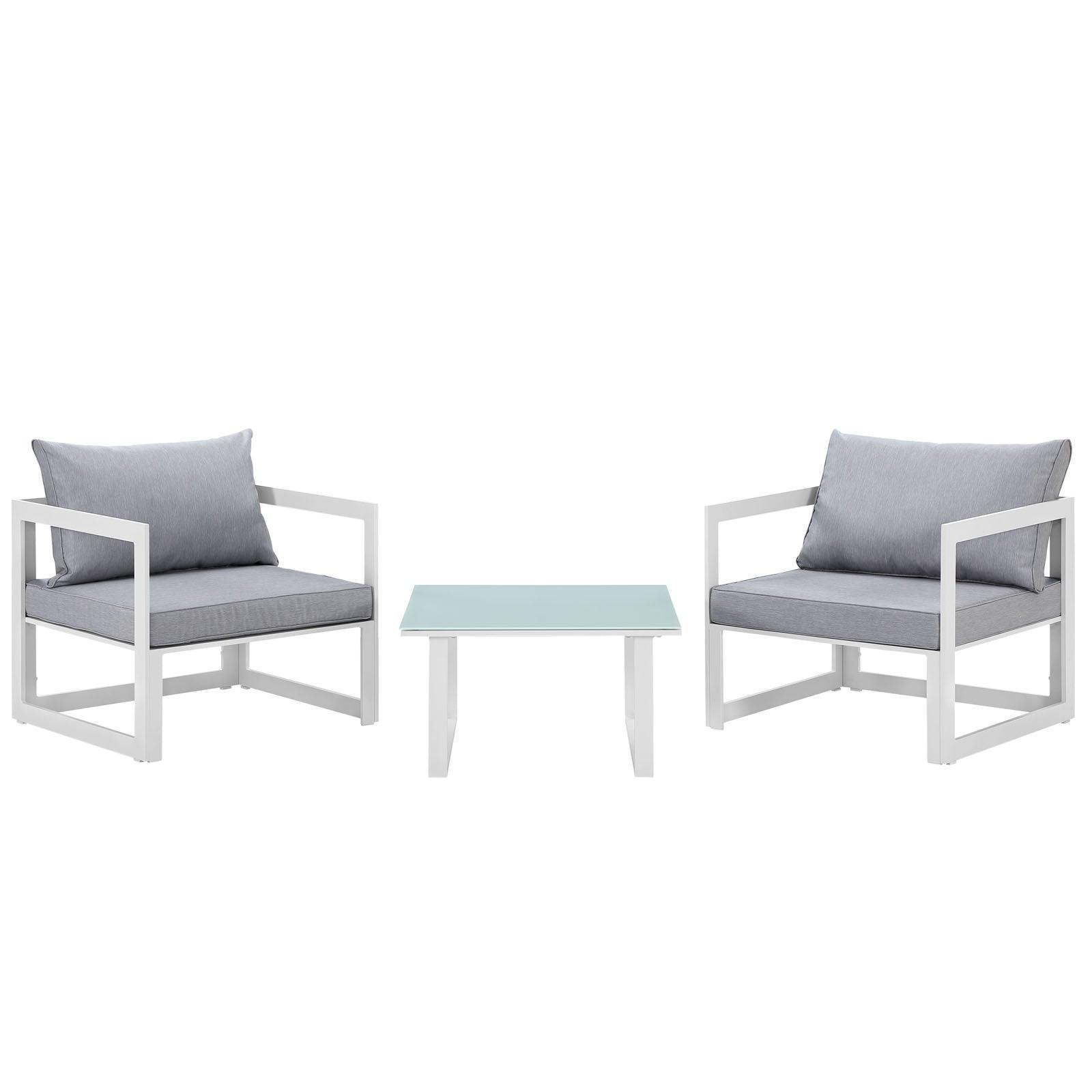 Modway Fortuna 3 Piece Outdoor Patio Sectional Sofa Set FredCo