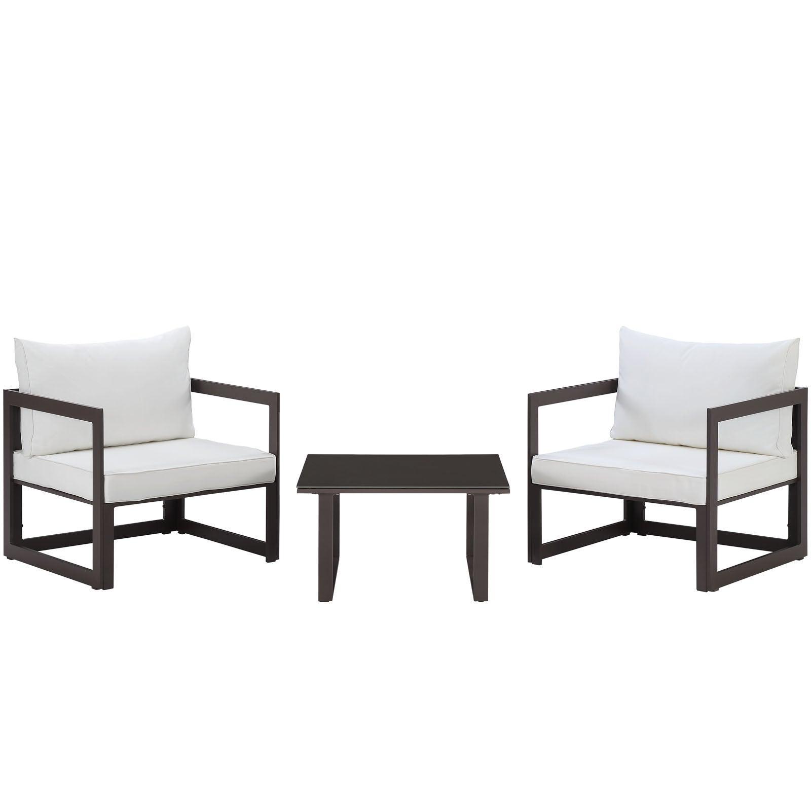 Modway Fortuna 3 Piece Outdoor Patio Sectional Sofa Set FredCo