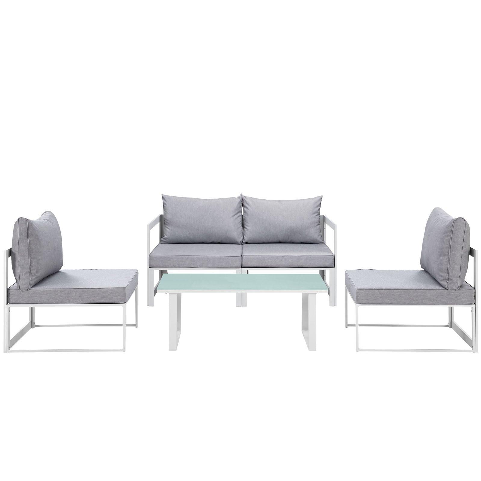 Modway Fortuna 5 Piece Outdoor Patio Sectional Sofa Set, EEI-1724 FredCo