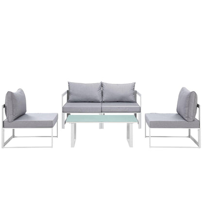 Modway Fortuna 5 Piece Outdoor Patio Sectional Sofa Set, EEI-1724 FredCo