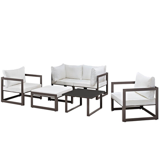 Modway Fortuna 6 Piece Outdoor Patio Sectional Sofa Set FredCo