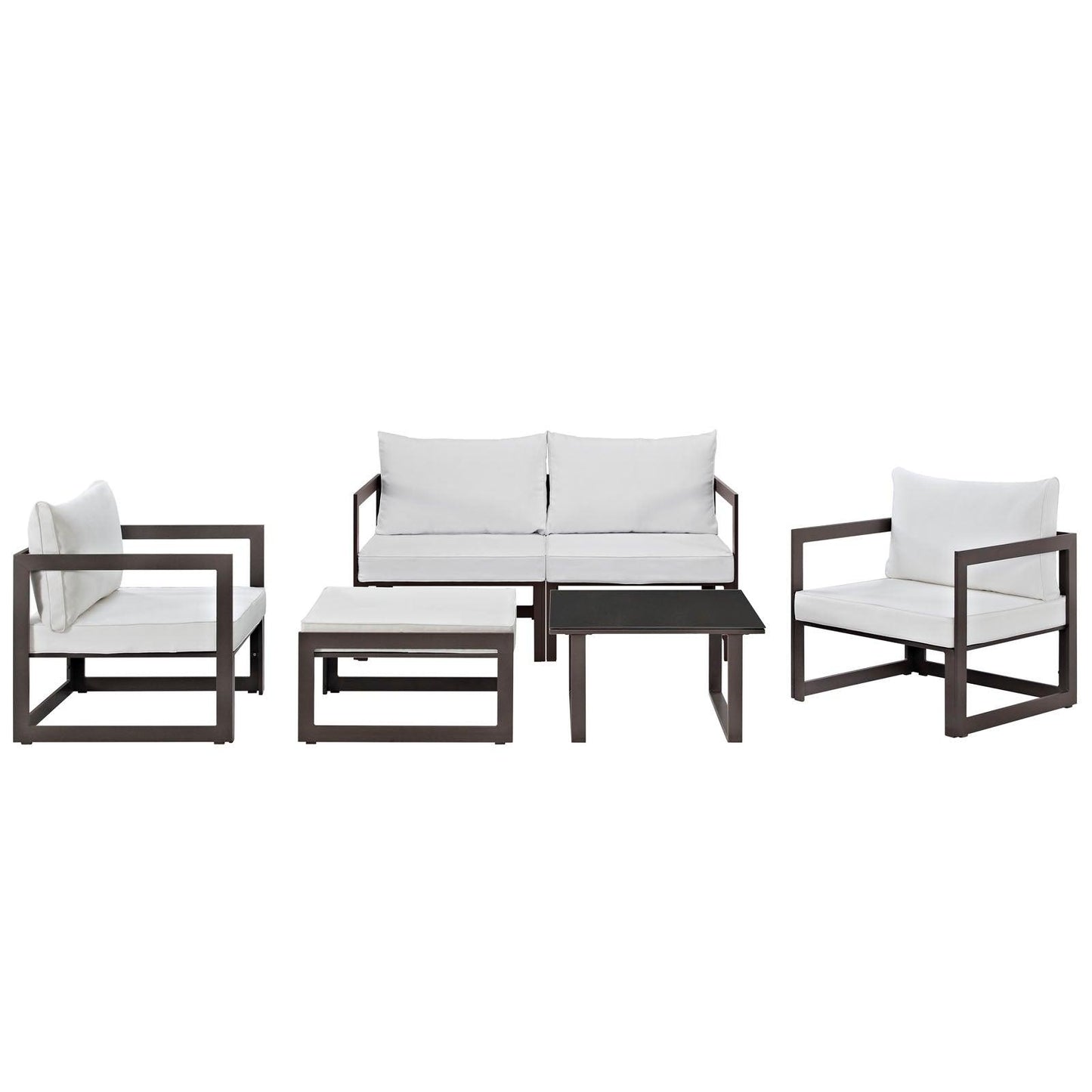 Modway Fortuna 6 Piece Outdoor Patio Sectional Sofa Set FredCo
