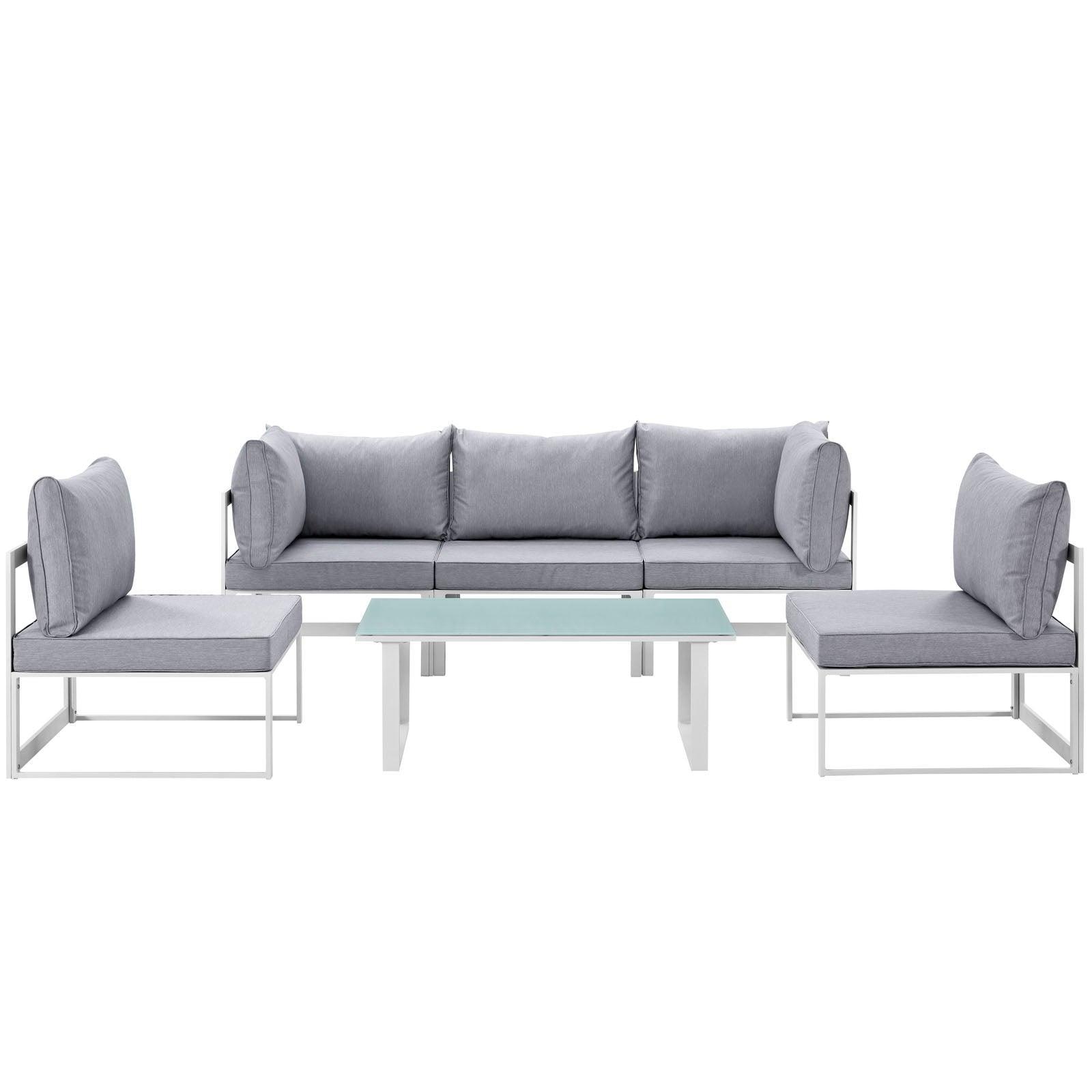 Modway Fortuna 6 Piece Outdoor Patio Sectional Sofa Set, EEI-1726 FredCo