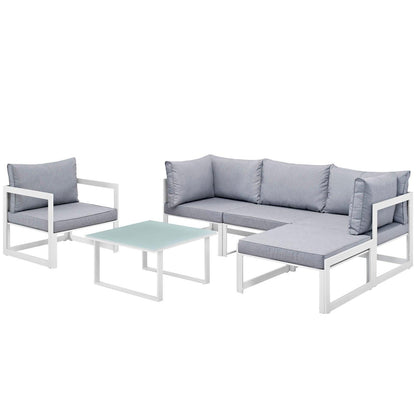 Modway Fortuna 6 Piece Outdoor Patio Sectional Sofa Set, EEI-1731 FredCo