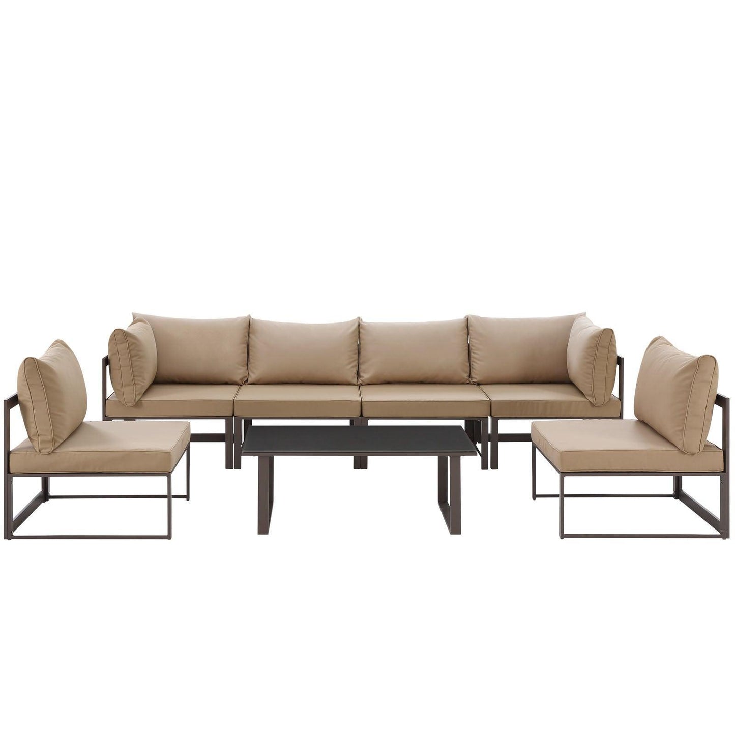 Modway Fortuna 7 Piece Outdoor Patio Sectional Sofa Set FredCo